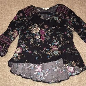 Black 3/4 sleeve blouse